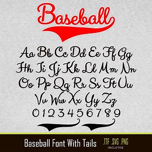 Baseball Font Baseball Font With Tails Baseball Script Font Baseball Font Style Vintage Baseball Font Cursive Baseball Writing Font - Etsy