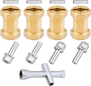 HobbyPark RC Brass Spacers 12mm Wheel Hex Hubs Extenders for 1/10 RC Crawler Axial SCX10 Wheels Extension Hex Drive Adapter (20mm)