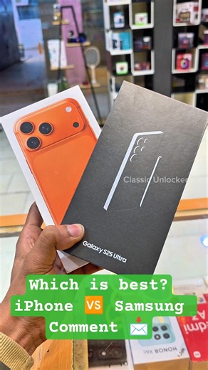 Which is best? iPhone 🆚️ Samsung #smartphone #unboxing #shorts #ytshorts #samsung #iphone #viral