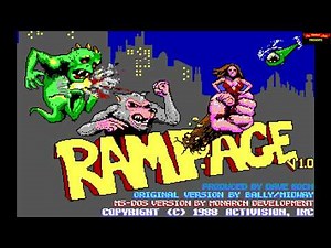 Rampage (1988) - DOS Gameplay Video (PC MS-DOS)