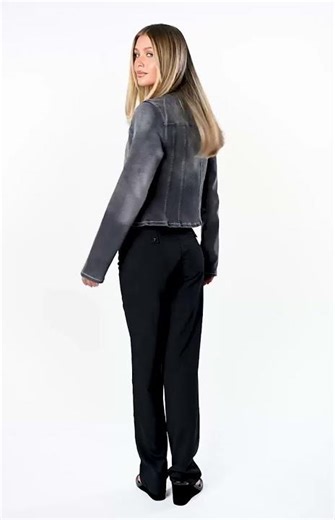 Corey Black Washed Denim Biker Jacket