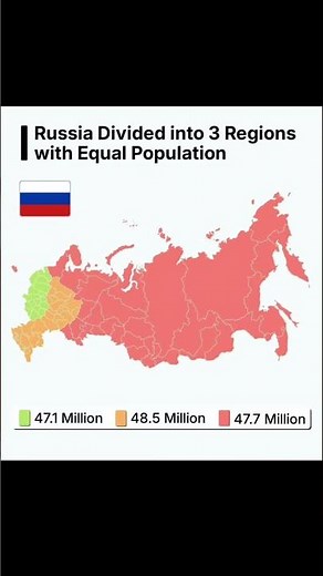 Russia Split Into 3 Equal Population Zones | The Map That Changes Everything!