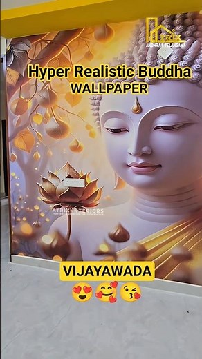 AI Buddha Wallpaper installation In Vijayawada ☎️ 9059459025 #3dwallpaper #buddha #atrixinteriors
