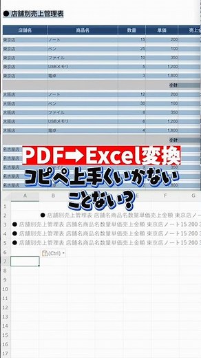 PDFをExcelに変換するなら必ずこれは知っておいたほうがいいテクニック