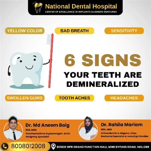 Here are the 6 signs your Teeth are Demineralized! 👆🏻👆🏻👨🏻‍⚕️🦷 #dentaldisease #dentalclinic