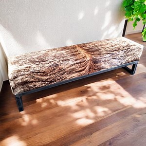 Genuine Cowhide & Steel Bench for Entryway or Bedroom - FB - Etsy