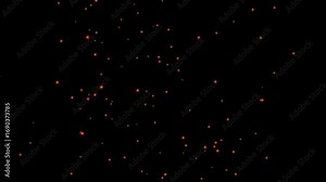 4k Flying around fire dust particles sparks or ember from a burning fire with realistic movement Chroma Key. on a black background. 4k Flying Embers and Sparks from a Fire isolated background.
