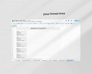 In Case of Emergency & End-of-life Planner Customizable Google Sheets and Excel Template, in Case I Die, Before Death Planner XLSX Template - Etsy