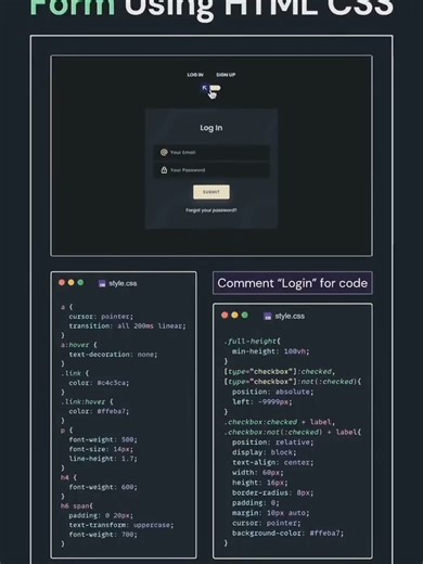 Animated 3D Login and Signup Form Using HTML CSS #coding #cssanimation #loginscreen
