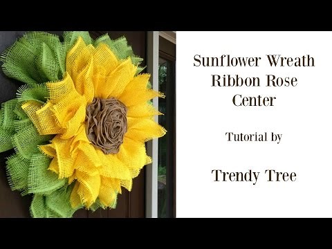 Sunflower Wreath with Ribbon Rose Center Tutorial