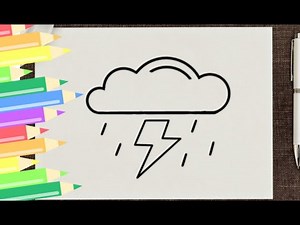How to draw Thunderstorm | Raining Cloud Step By Step | How To Draw the Lightning Cloud