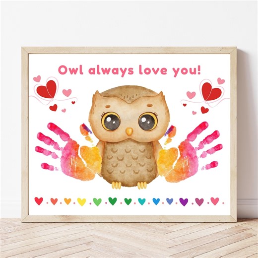 Valentine Handprint Craft for Kids, Owl Always Love You Keepsake, Printable Valentine Activity, Valentine Gift for Parents, Instant Download - Etsy UK