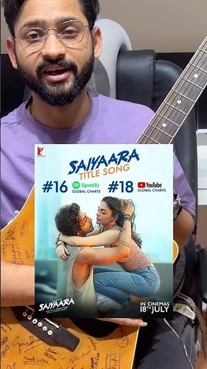 Saiyaara Guitar Chords Tutorial 🎸 | Easy Bollywood Guitar Lesson #bollywood #saiyara #guitarlesson