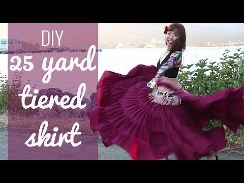 DIY 25 yard skirt - Easy! FCBD/belly dancing tiered skirt