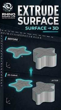 Extrude Surface in Rhino 3D | Create 3D Geometry from Surfaces #rhinotutorial #rhinomalayalam