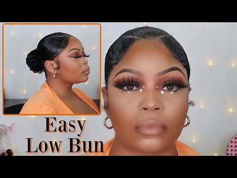 EASY 2 PART LOW BUN ON NATURAL HAIR/ THIN OR NO EDGES DISGUISE