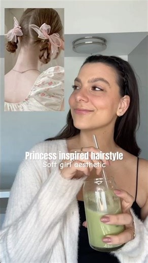 Princess inspired hairstyle! Cute soft girl aesthetic tutorial #cutehairstyle #braidedhairstyles