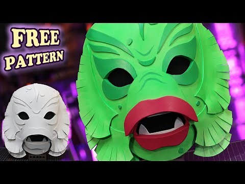How to Make a Retro Style Creature From the Black Lagoon Mask out of Foam DIY with Free Templates
