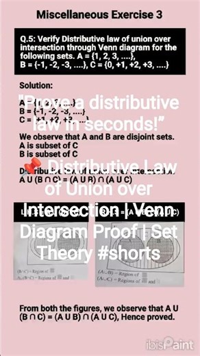 📌 Distributive Law of Union over Intersection | Venn Diagram Proof | Set Theory #shorts