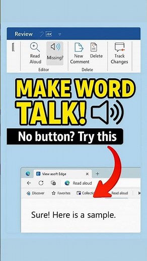 No Read Aloud in Word? FIX it in 10 Seconds! 🤯|Smart tricks Hub #Shorts#shortfeed #wordtrick