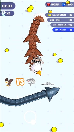 Eagle 🦅 Snake VS Shark 🦈 Snake || #gaming #gameplay #viral #eaglegaming #sharkgame