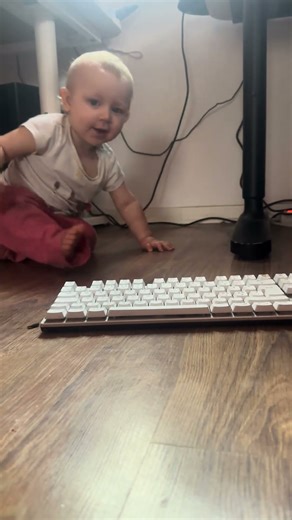 baby kayla on the floor keyboard — abc practice (kinda) 🎹📚