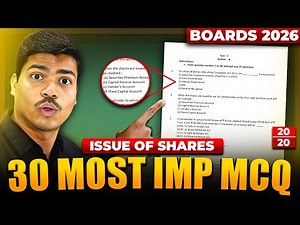 Issue of Shares | 30 Most Important MCQ | Class 12 Accounts Board exam 2026 #cbse