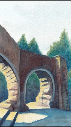 Sketching with Rotring 600 + painting with Caran d’ache neocolor 2 ii watercolor pastels #shortsart