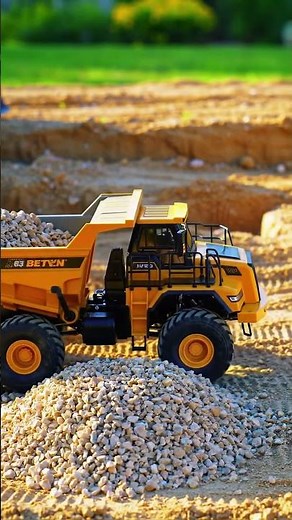 RC Excavator Digs and RC Dump Truck Hauls