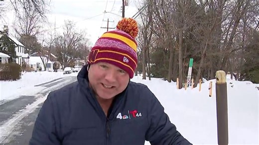 Checking on the snow and ice conditions in Arlington