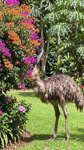 Ostrich walk on the park