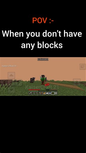 POV : When you don't have any blocks in Minecraft #minecraft #shorts
