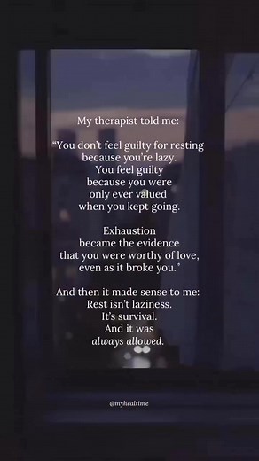 Of course you feel guilty for slowing down…� Somewhere along the way, exhaustion was turned into proof of your worth. The more you carried, the more you gave, the more you disappeared into what others needed. 🫥 But guilt doesn’t mean you’re lazy. It means you were praised for breaking yourself. 💔 Rest has never been weakness. It’s how you survive the weight you were never meant to hold alone. 💙 Comment “JOURNAL” if you need a place to finally let your exhaustion down. Music: Dream with me - A