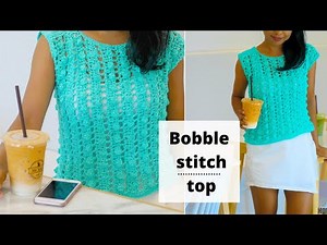 bobble stitch top free crochet pattern| sleeveless top