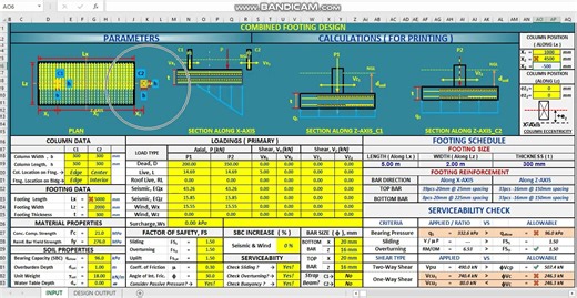 6.3K views · 104 reactions | COMBINED FOOTING DESIGN SPREADSHEET /APPLICATION ( CONCENTRIC / NON-CONCENTRIC ) 1. Design of Combined Footing with user-defined column location. 2. Checks Bearing Pressure, Overturning, Sliding and Uplift 3. User-defined Bar size 4. One-way & Punching Shear Check 5. Dynamic/Automatic updates of Graphical presentation for Shear/Moment Diagram, Soil Pressures and Bar arrangements 6. Printable Output | CADSpecialistInc | Facebook