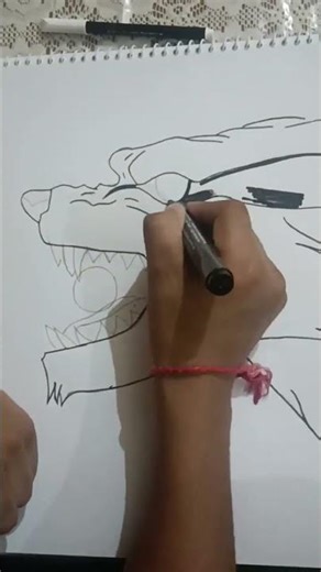 🦊 Kurama Drawing ✏️ | Nine-Tails Fox Art #shorts