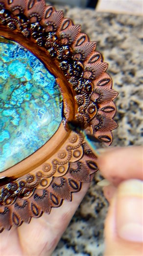 Tooled leather bag accessory in progress ✨ Every detail made to highlight the stone’s natural beauty. 💌 Want one crafted just for you? DM to order 😉 #concho #bagaccessories #tooledleather #leather #leatherwork #leatherworks #leathercraft #handmade #leatherart #Gemsforall #Gemsplusleather #craftsupplies #artsupplies #workinprogress #bagmaker #leathertooling | Anna Master