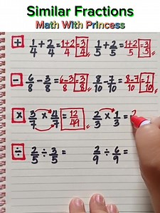 40K views · 466 reactions | Adding, Subtracting, Multiplying and Dividing Similar Fractions #mathwithprincess #mathviral #math #mathlessons #mathematics #mathreview #mathvideo #mathisfun #similarfractions | Math with Princess | Facebook