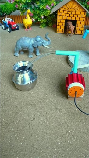 Mini hand pump project water for supply motor drinks elephant duck farm #waterpump #shorts #573