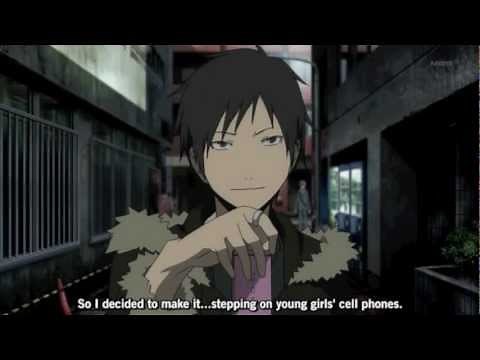 Izaya laugh extended (cell phone crushing scene)