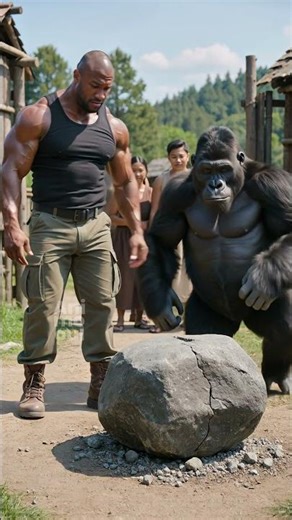 Strong bodybuilder vs silverback gorilla. #gorilla #strength #bodybuildervsgorilla #strong