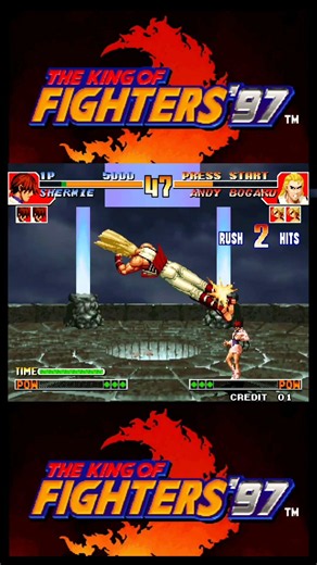 The Kof 97 Shermie Vs Andy #kof #fightinggames #gameplay