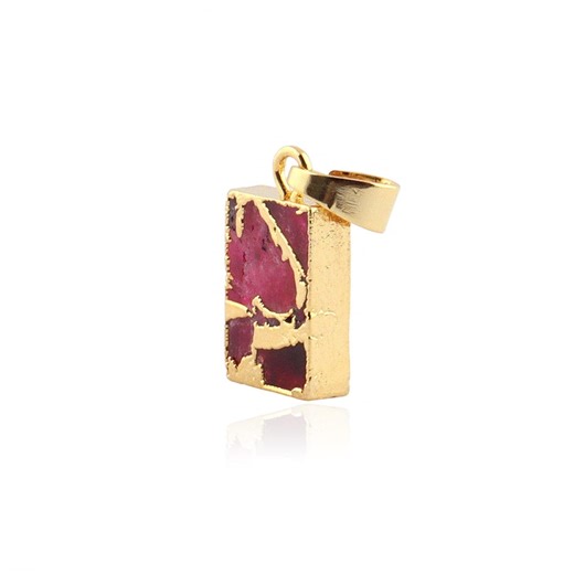 Gold Electroplated Ruby Mohave Turquoise Compressed Gemstone Pendant Connector - Etsy