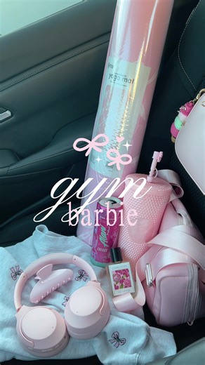pink pink pink 🎀💕 pink gym barbie, pink gym essentials, pink gym accessories pink bow yoga mat from @Five Below candied lychee eau de parfum @The 7 Virtues Perfume grey bow crewneck & bow straw topper from @Marshalls (i think) pink slush @Alani Nutrition pink venti cup tumbler @Starbucks #pinkaesthetic #gymessentials #pinkpilatesprincess #girls #pinkbow