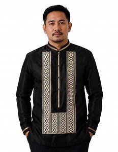 Philippine Original Barong Tagalog for Men Embroidered Organza W/ Satin Lining Black XXL Original Filipino Made From Bulacan. - Etsy