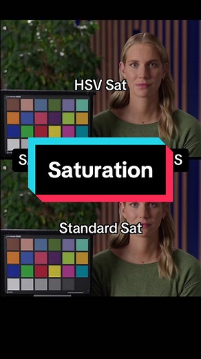 High saturation in standard digital color systems (such as stock ‘saturation knobs’ in premiere, resolve, Lightroom, etc) increase the brightness in addition to adding saturation which creates problems. In a gradation of color: as the intensity of brightness increases, these colors “collapse” into just 6 colors Saturation in an HSV style color space will do the opposite & add density to the colors creating much smoother results closer to a film system #colorgrading