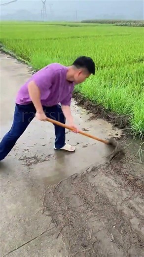 Labor-saving Raking Skill For Horizontal Sludge Cleaning On Field Paths