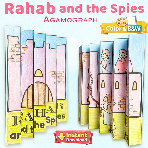 Rahab and the Spies Agamograph Craft , Sunday School Bible Story Activity (PDF) - Etsy