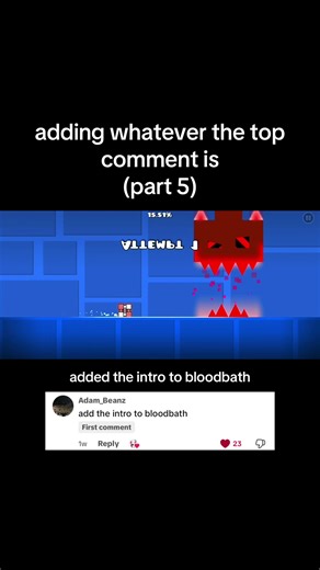 Adding Top Comment in Geometry Dash: Part 5