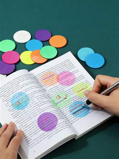 160pcs Morandini Style Transparent Sticky Notes With Cute Round Labels, Semi-Transparent Page Markers And Decorative Stickers, Ideal For Bible Journaling, Office And School Supplies Decoration | SHEIN